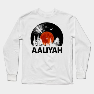 Aaliyah Name Record Music Forest Gift Long Sleeve T-Shirt